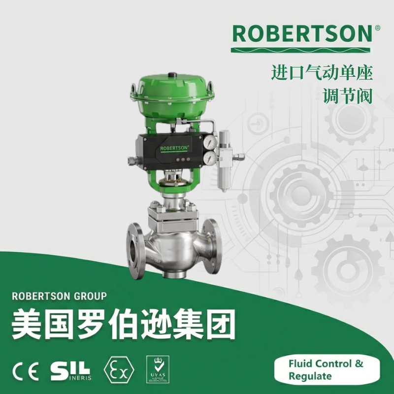 进口气动单座调节阀-美国罗伯逊ROBERTSON