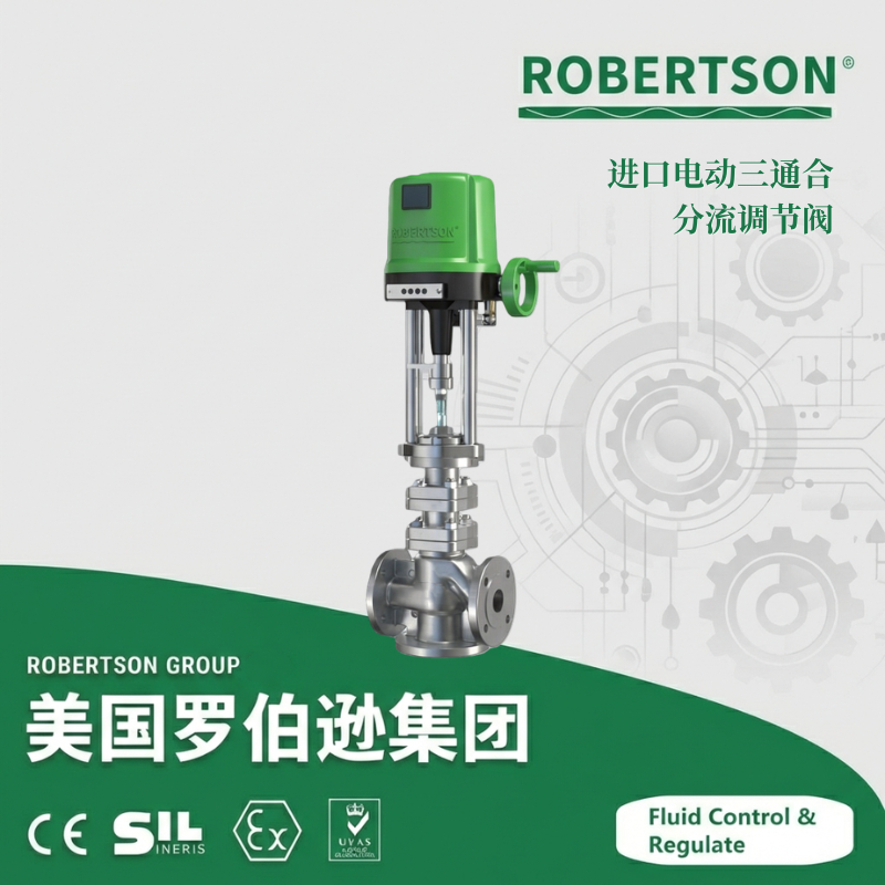 进口电动三通合分流调节阀-美国罗伯逊ROBERTSON