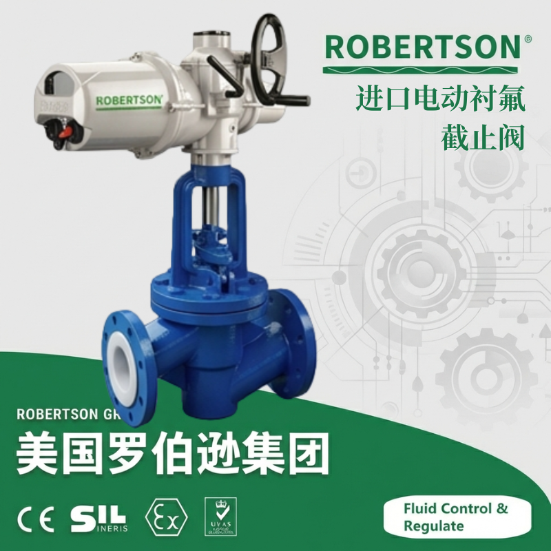 进口电动衬氟截止阀-美国罗伯逊ROBERTSON