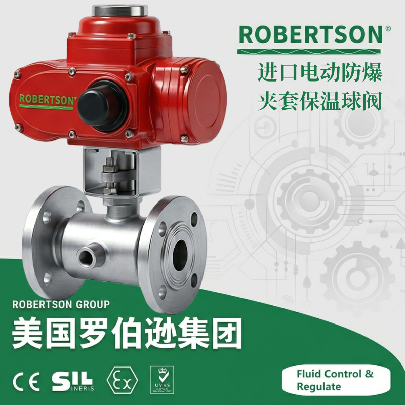 进口电动防爆夹套保温球阀-美国罗伯逊ROBERTSON