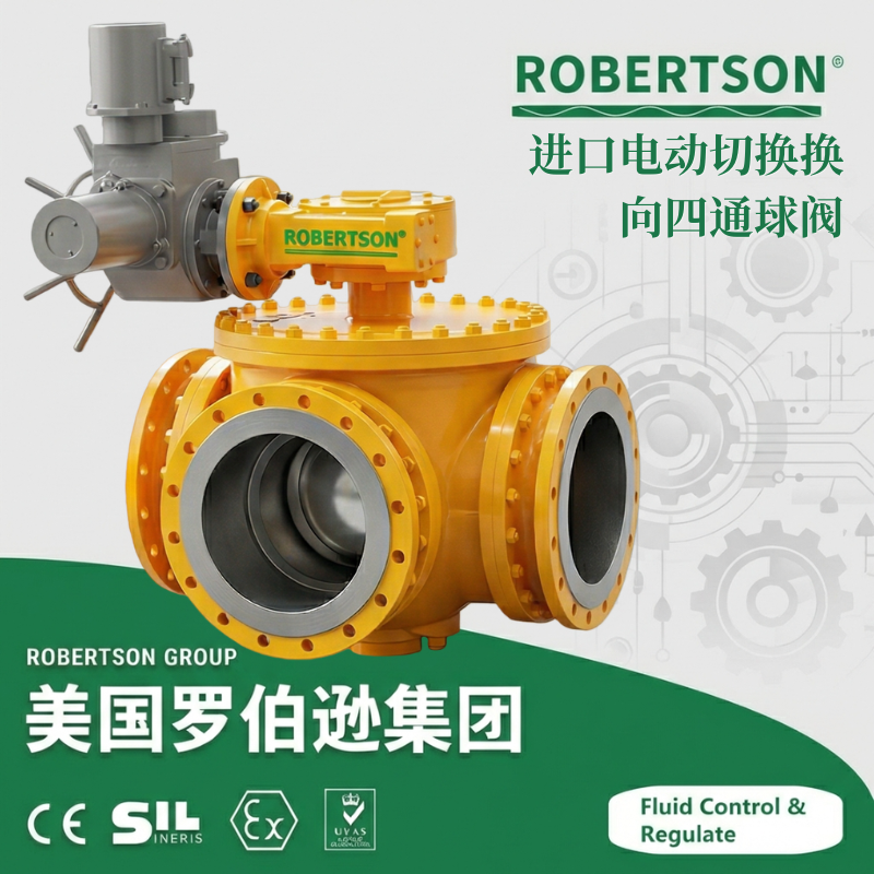 进口电动切换换向四通球阀-美国罗伯逊ROBERTSON