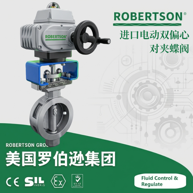 进口电动双偏心对夹蝶阀-美国罗伯逊ROBERTSON
