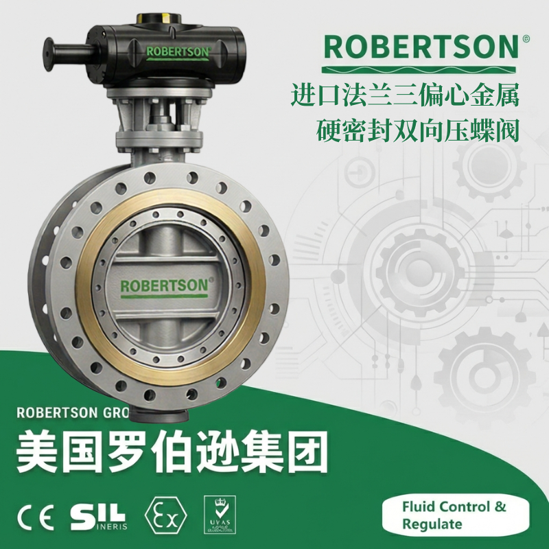 进口法兰三偏心金属硬密封蝶阀-美国罗伯逊ROBERTSON
