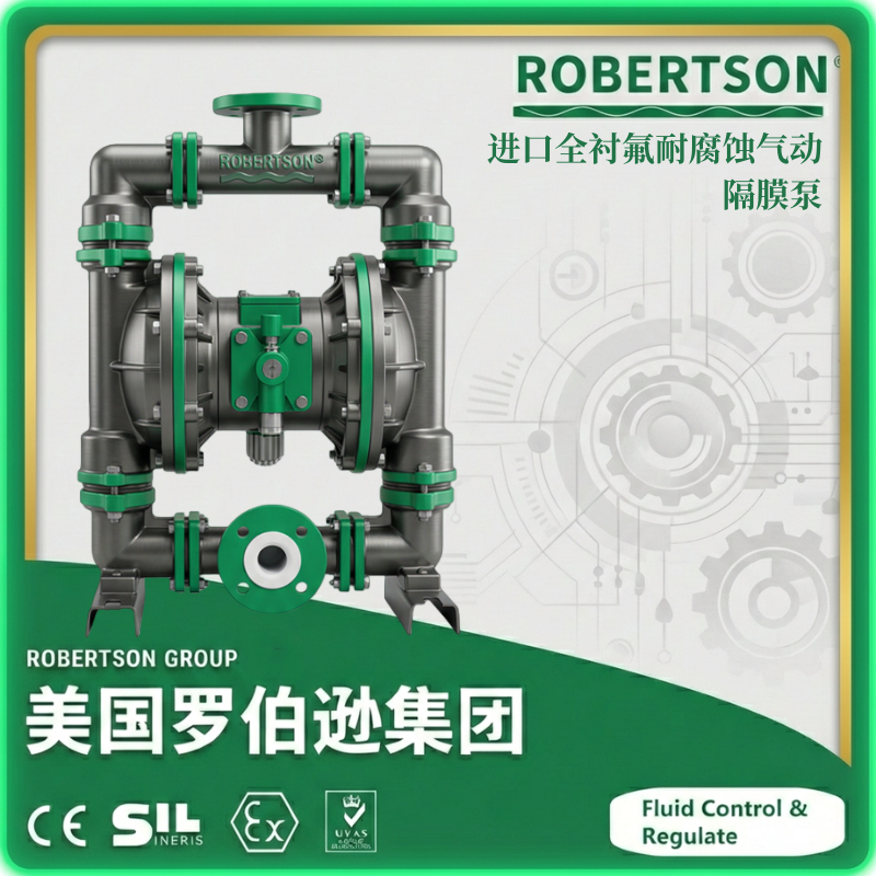 进口全衬氟耐腐蚀气动隔膜泵-美国罗伯逊ROBERTSON