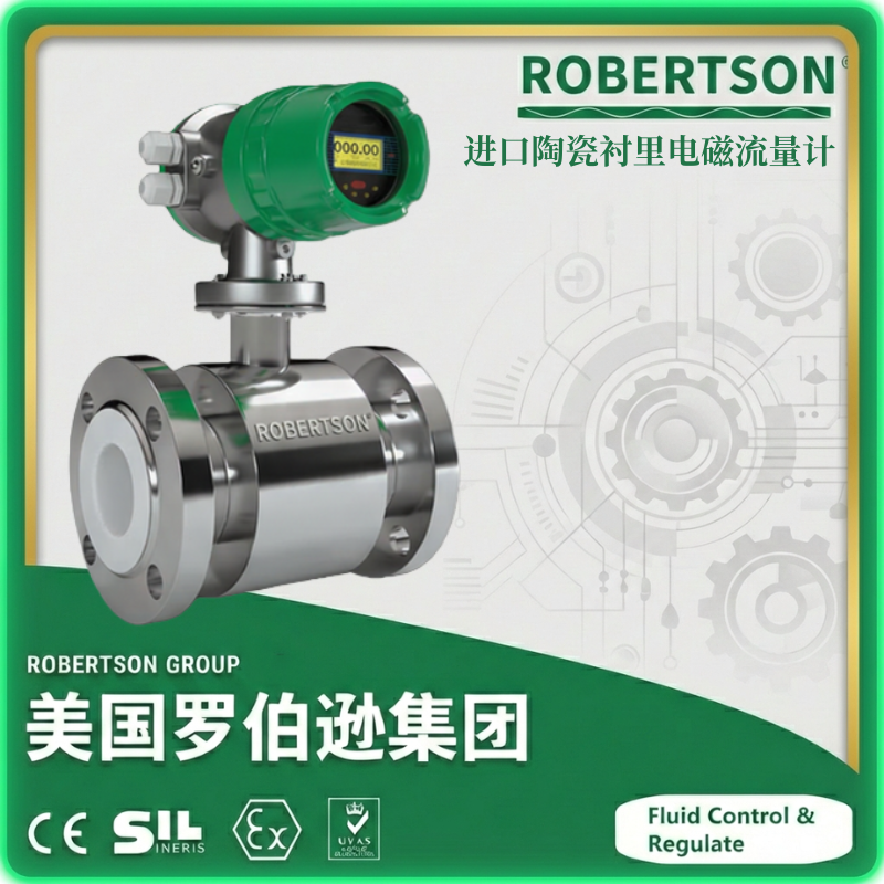 进口陶瓷衬里电磁流量计-美国罗伯逊ROBERTSON
