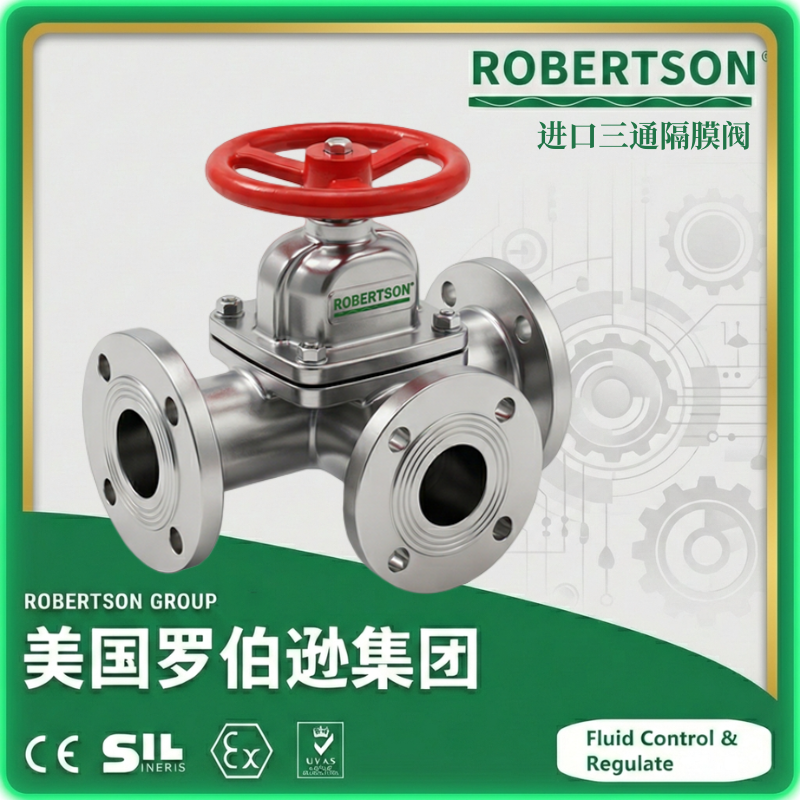 进口三通隔膜阀-美国罗伯逊ROBERTSON