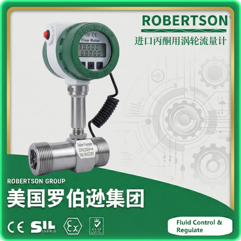 进口丙酮用涡轮流量计-美国罗伯逊ROBERTSON