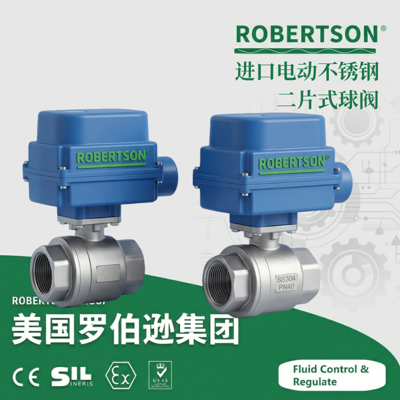 进口电动不锈钢二片式球阀-美国罗伯逊ROBERTSON